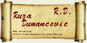 Ruža Dumančević vizit kartica